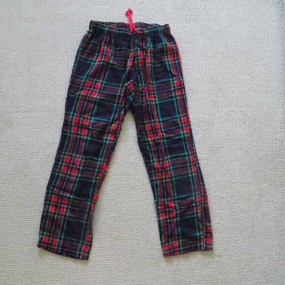 OLD NAVY WOMENS SMALL FLANNEL PAJAMA PANTS RED GREEN BLUE PLAID - Picture 1 of 5
